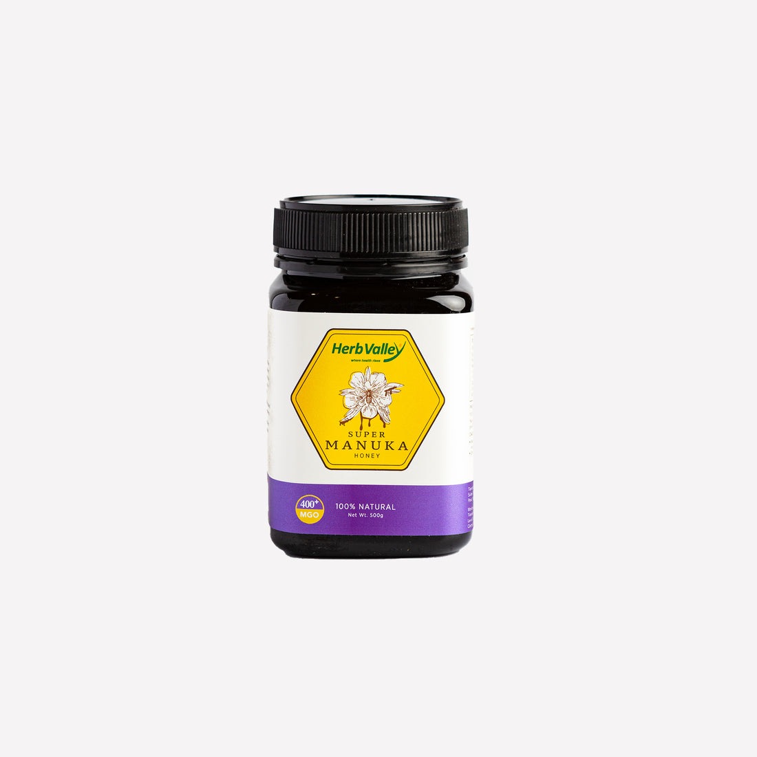 Herb Valley 100% Natural Manuka Honey MGO 400 500g